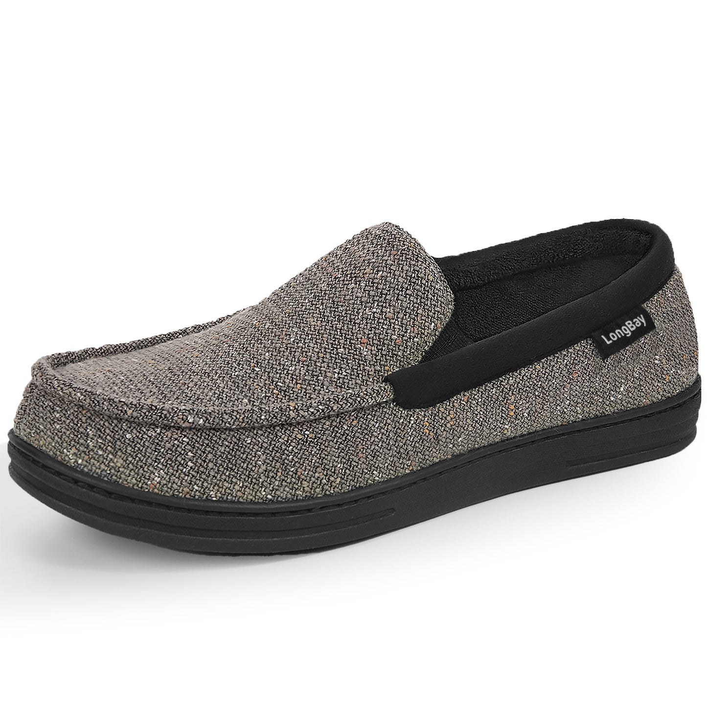 LongBay Men's Cozy Moccasin Slippers Loafer House Shoes