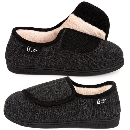 LongBay Women's Diabetic Adjustable Slippers
