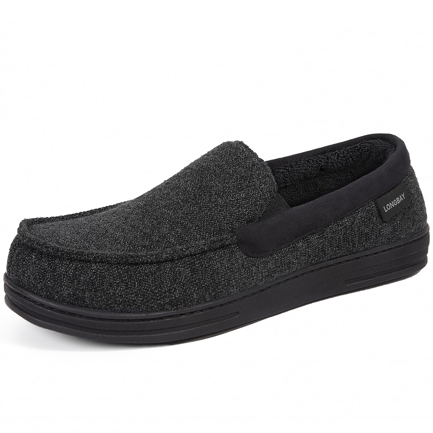 LongBay Men's Cozy Moccasin Slippers Loafer House Shoes