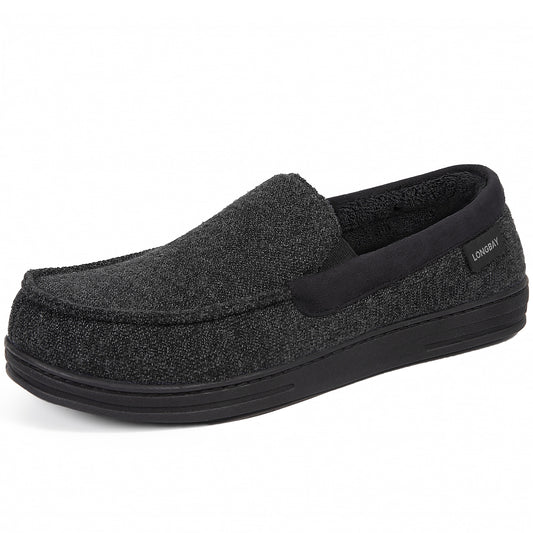 LongBay Men's Cozy Moccasin Slippers Loafer House Shoes
