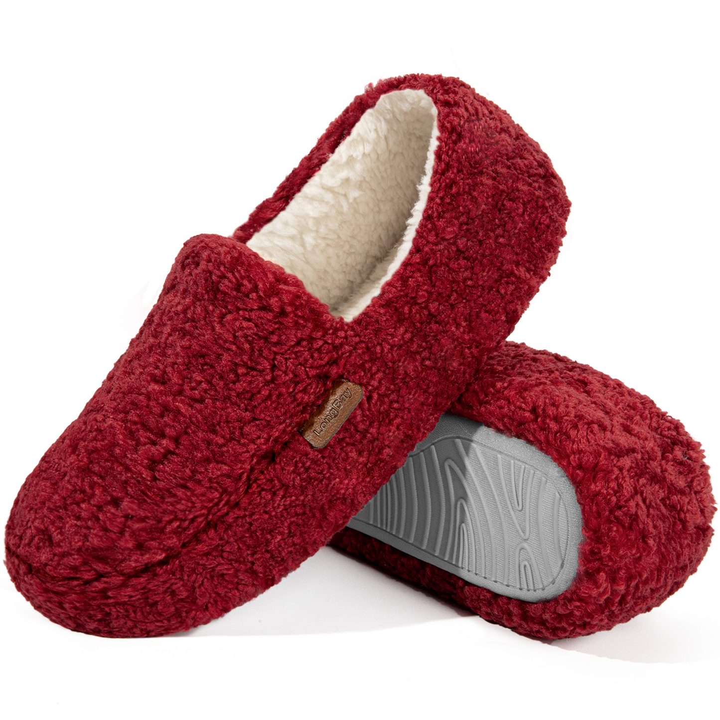 LongBay Women's Fuzzy Memory Foam Slippers Warm Cozy Shearling House Slippers for Ladies