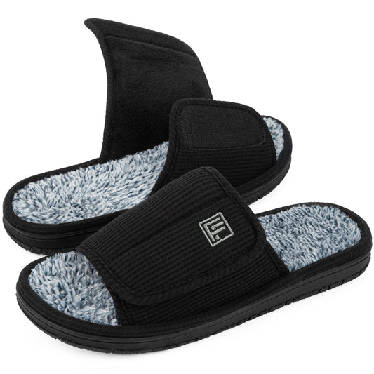 FamilyFairy Men's Adjustable Open Toe Slippers