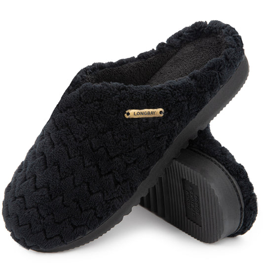 LongBay Women’s Soft Flannel Memory Foam Slippers