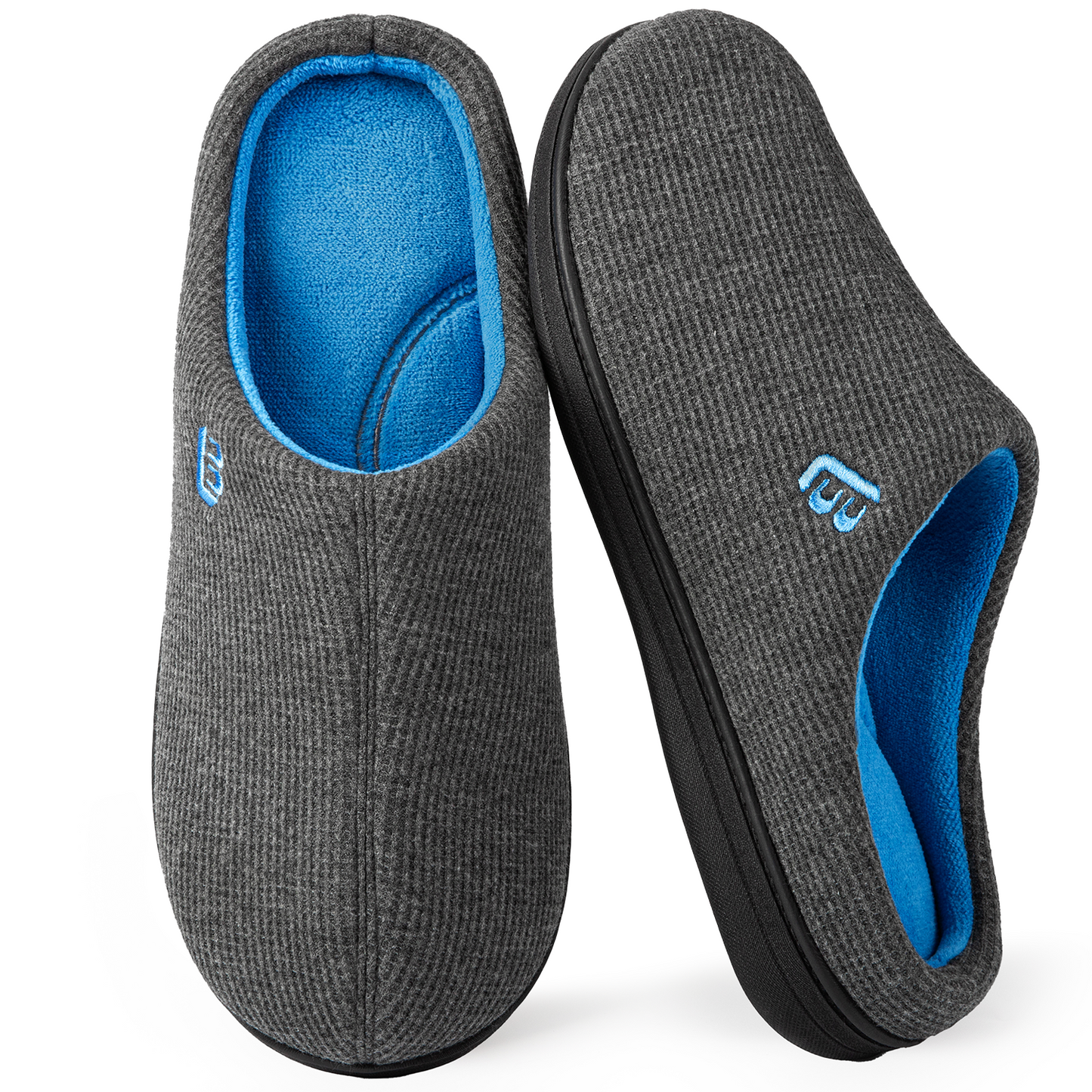 LongBay Men's Dual-Tone Memory Foam Slippers