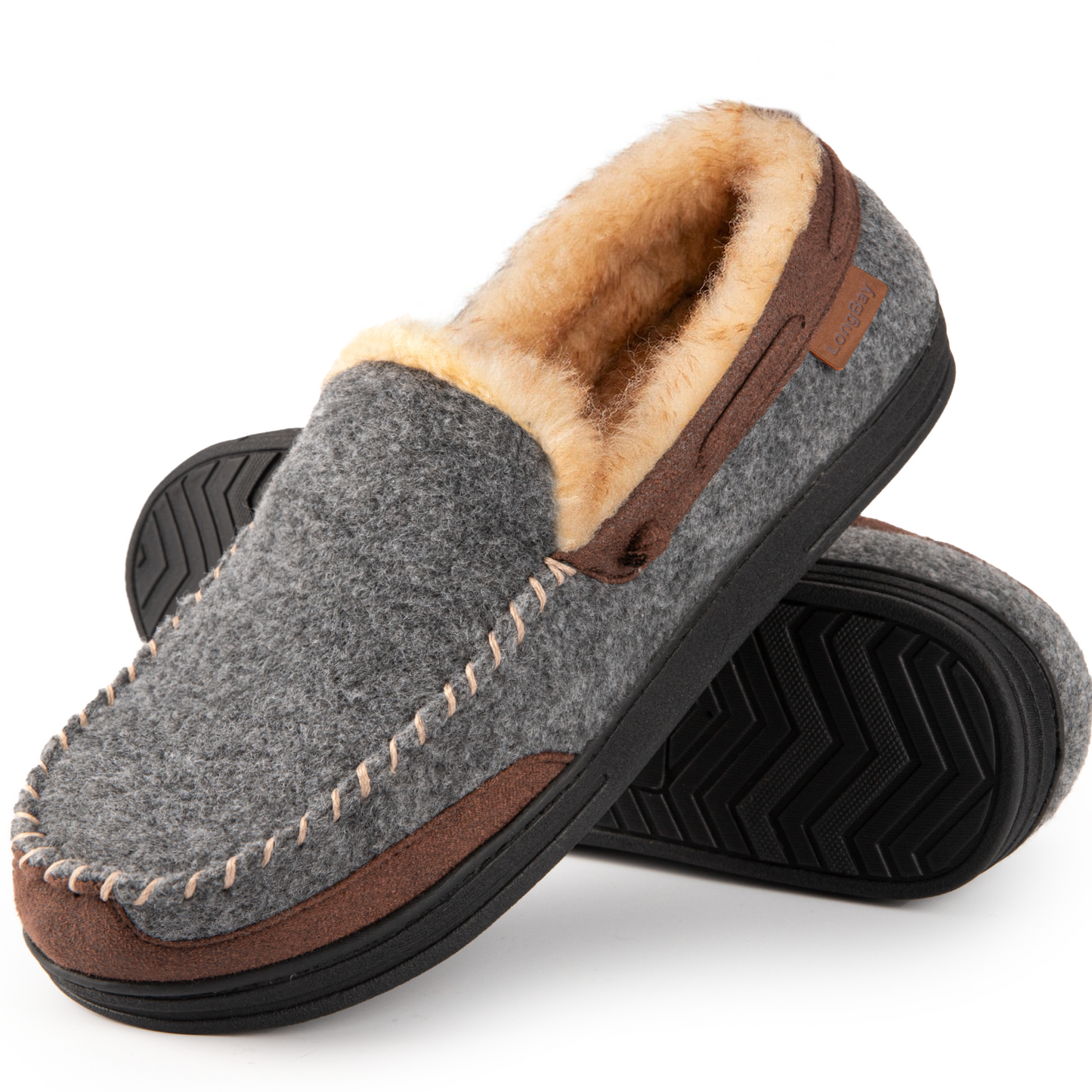 LongBay Men's Moccasin Slippers