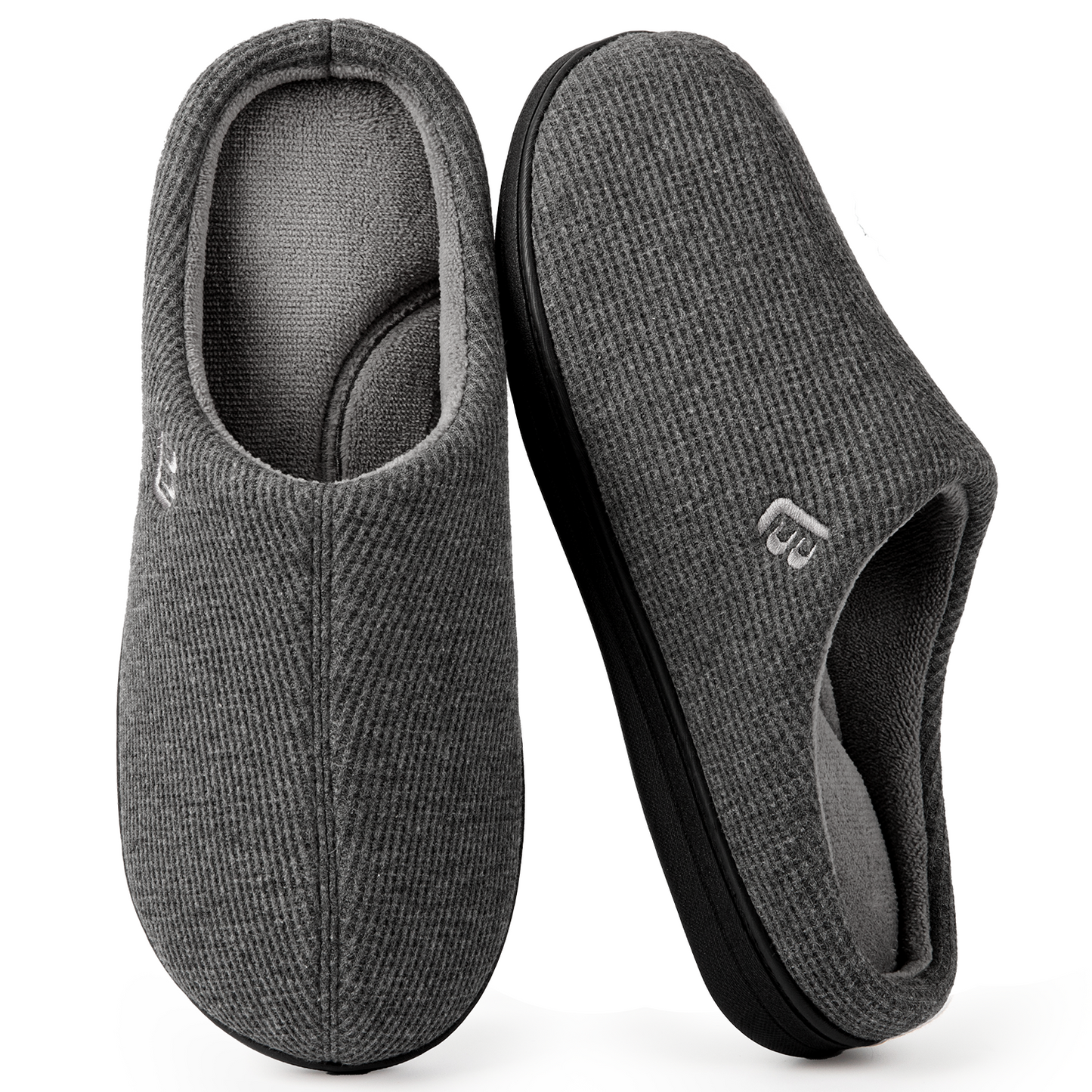 LongBay Men's Dual-Tone Memory Foam Slippers