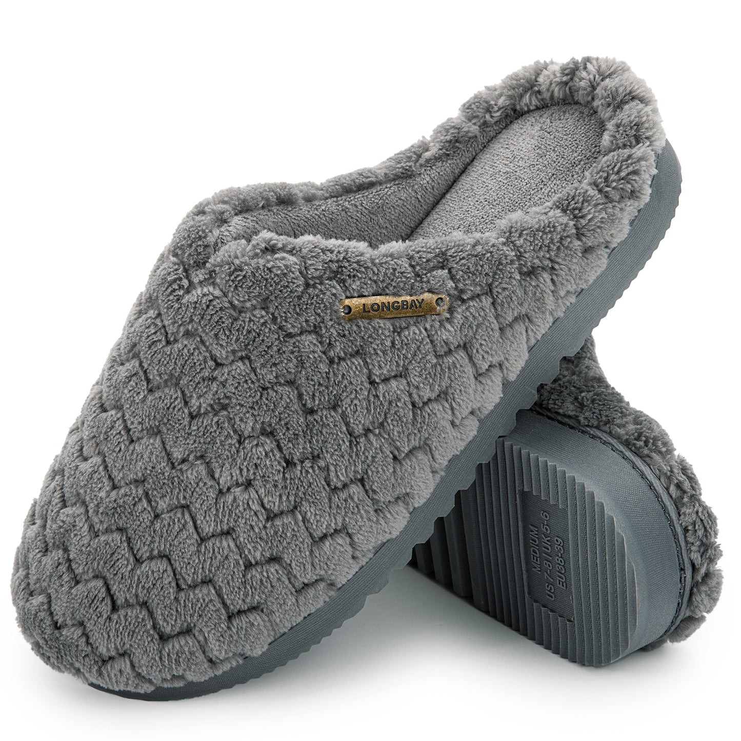 LongBay Women’s Soft Flannel Memory Foam Slippers