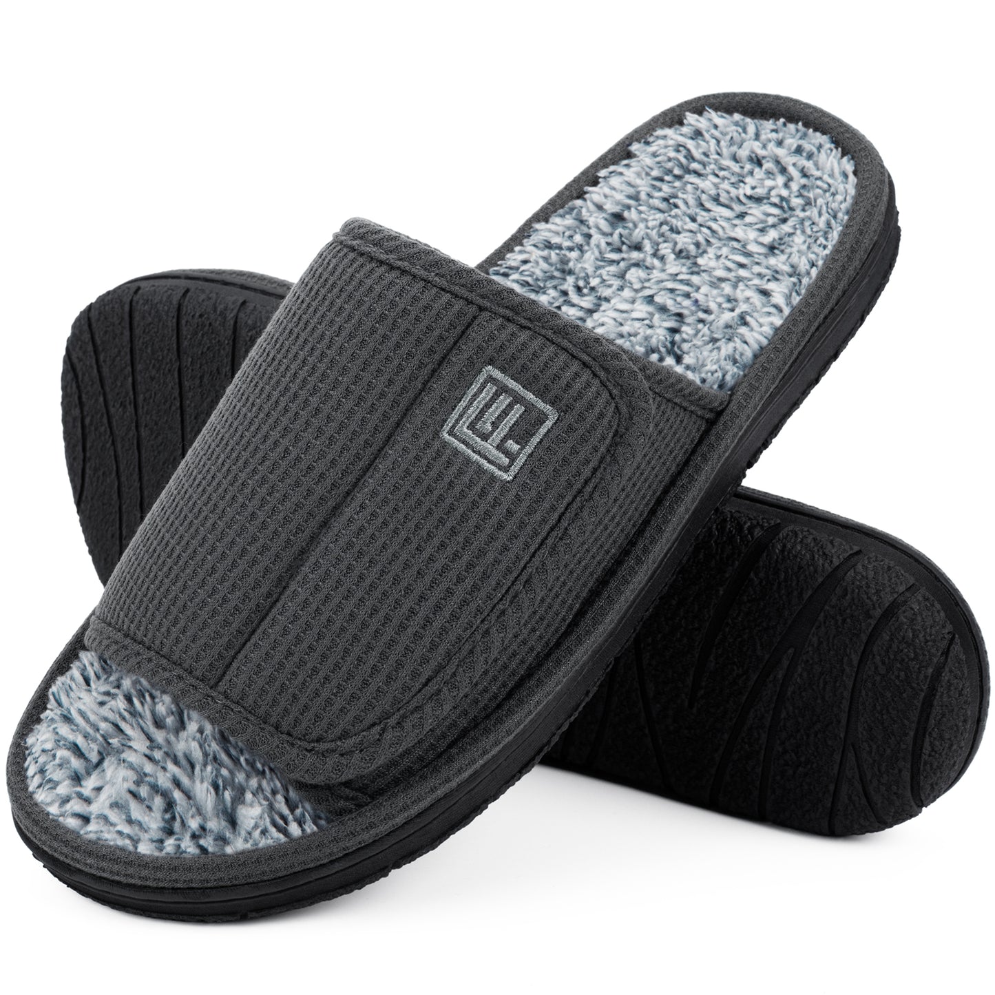 FamilyFairy Men's Adjustable Open Toe Slippers
