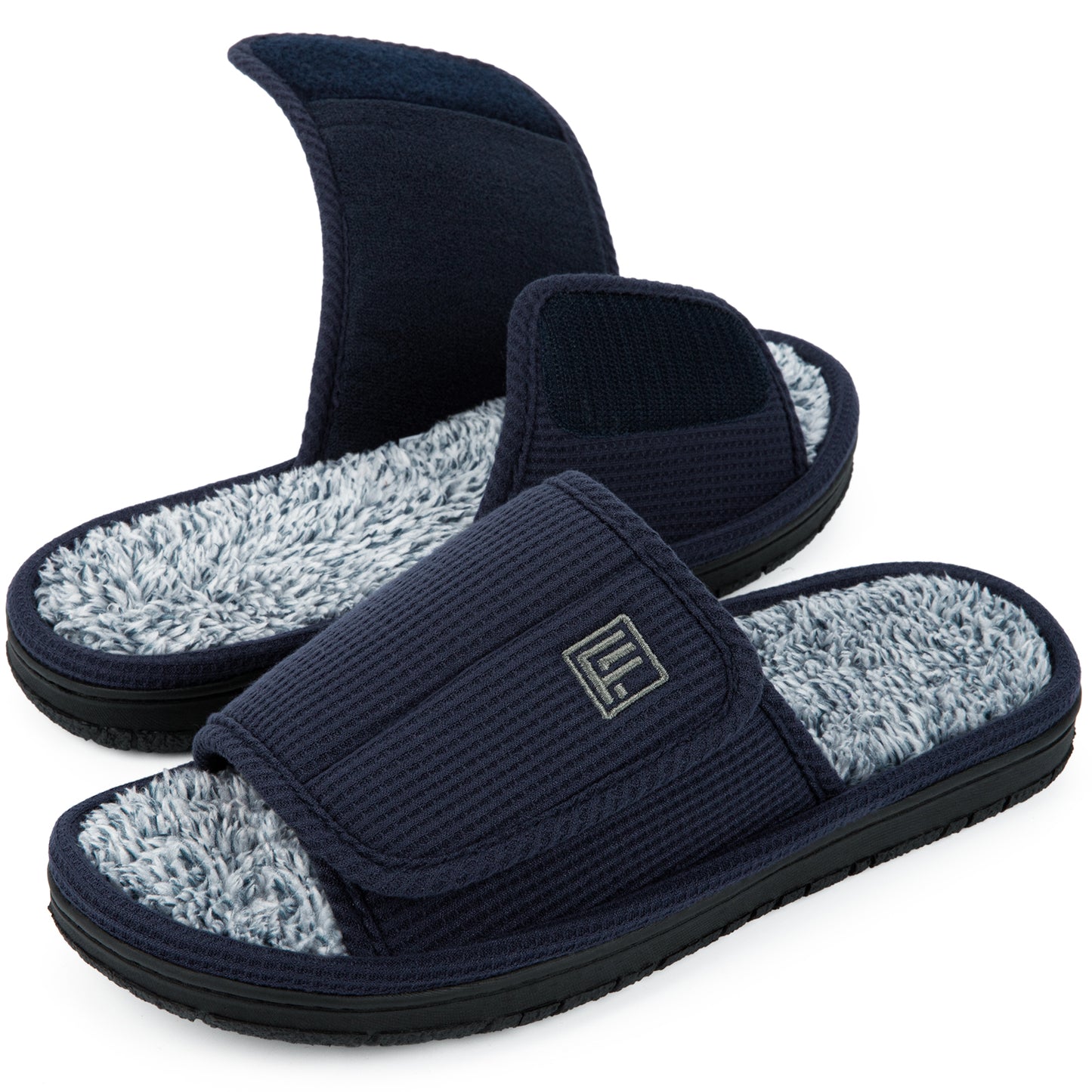 FamilyFairy Men's Adjustable Open Toe Slippers