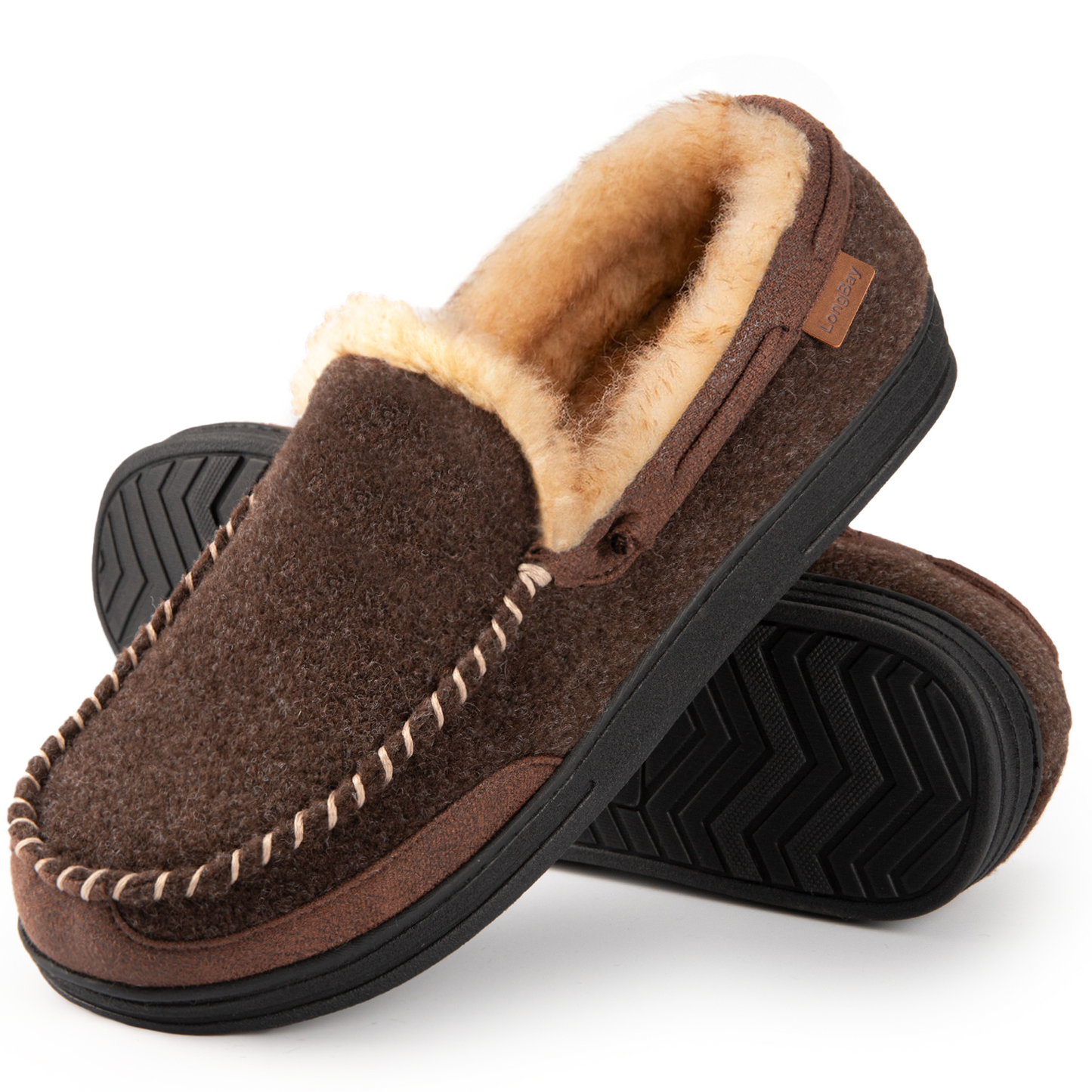 LongBay Men's Moccasin Slippers
