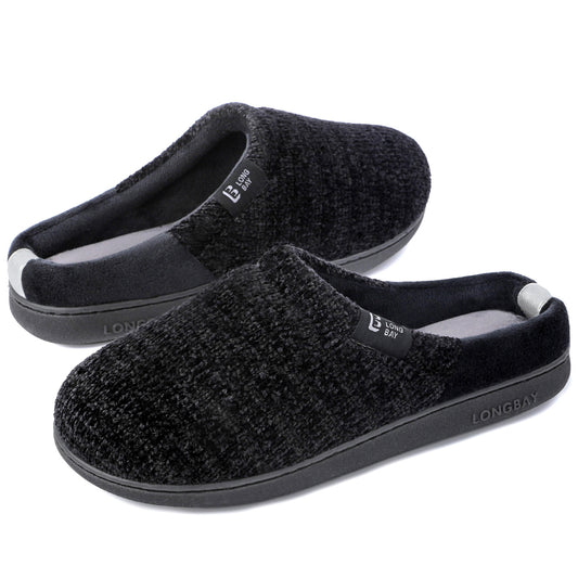 LongBay Women's Chenille Knit Slippers Comfort Memory Foam