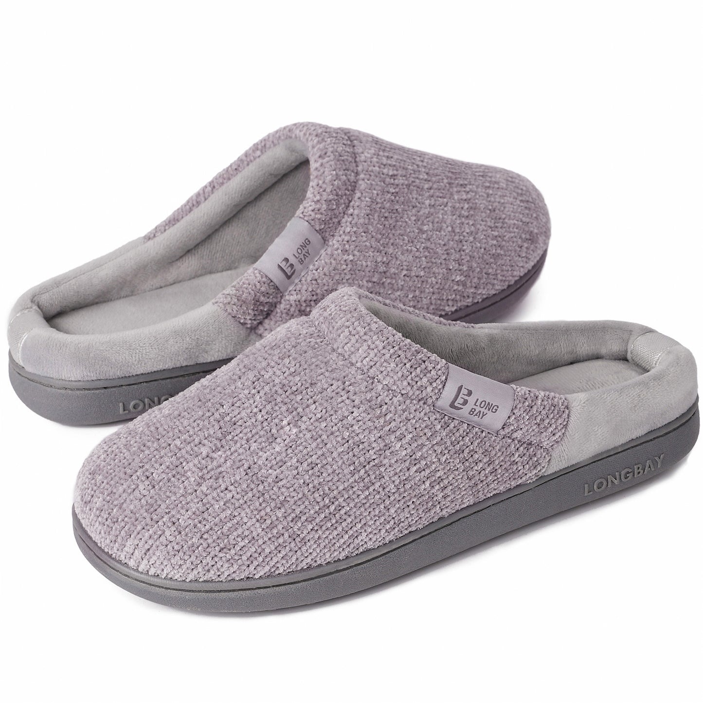 LongBay Women's Chenille Knit Slippers Comfort Memory Foam