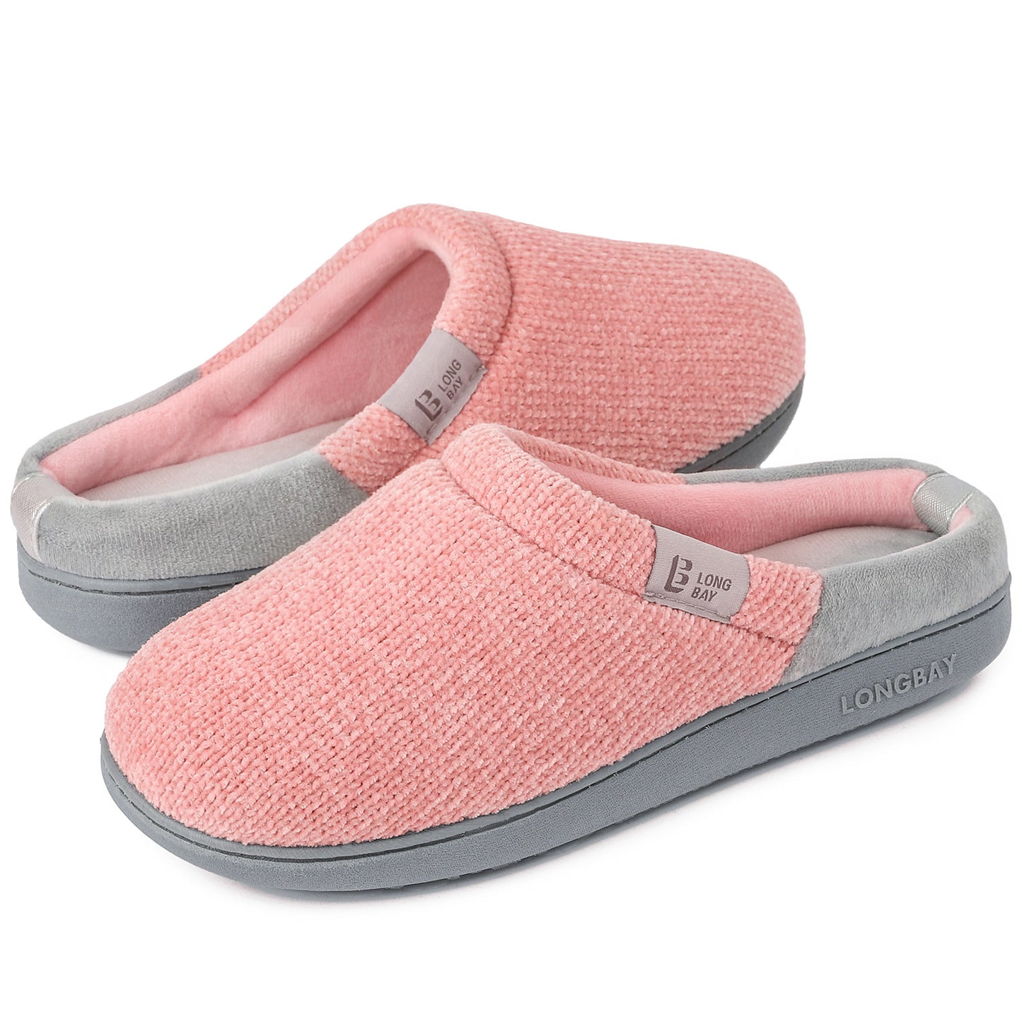 LongBay Women's Chenille Knit Slippers Comfort Memory Foam