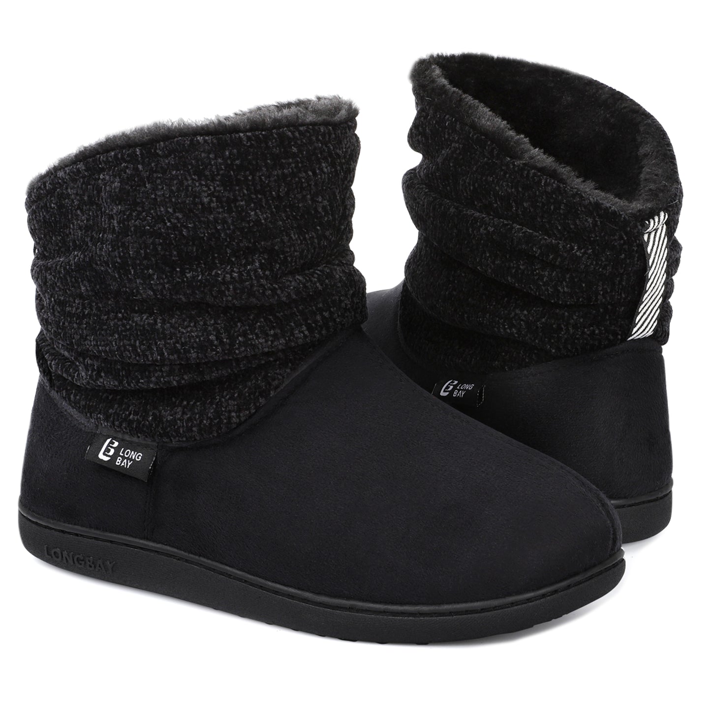 Homeier Ralph Women's Winter Warm Chenille Knit Bootie Slippers Comfy Suede