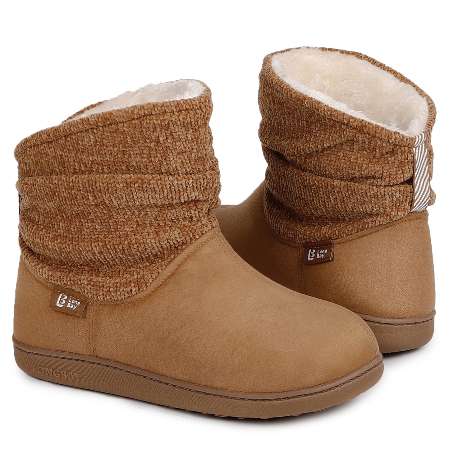 Homeier Ralph Women's Winter Warm Chenille Knit Bootie Slippers Comfy Suede