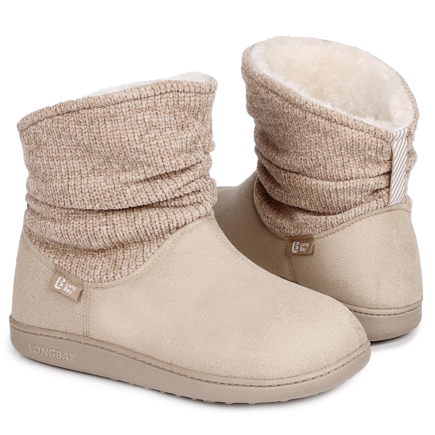 Homeier Ralph Women's Winter Warm Chenille Knit Bootie Slippers Comfy Suede