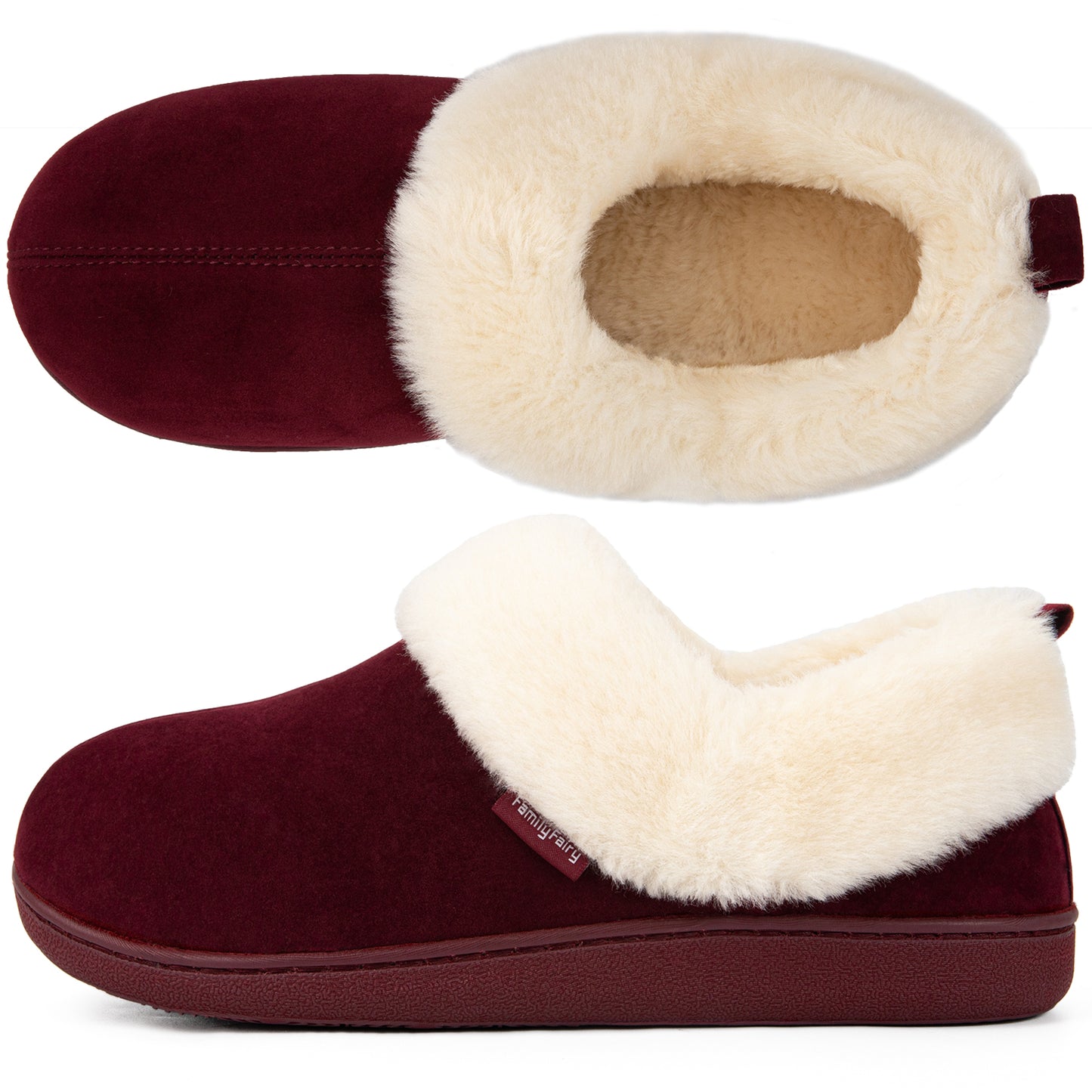 FamilyFairy Women Memory Foam Bootie Slippers, Warm Cozy Micro Suede Slipper Boots