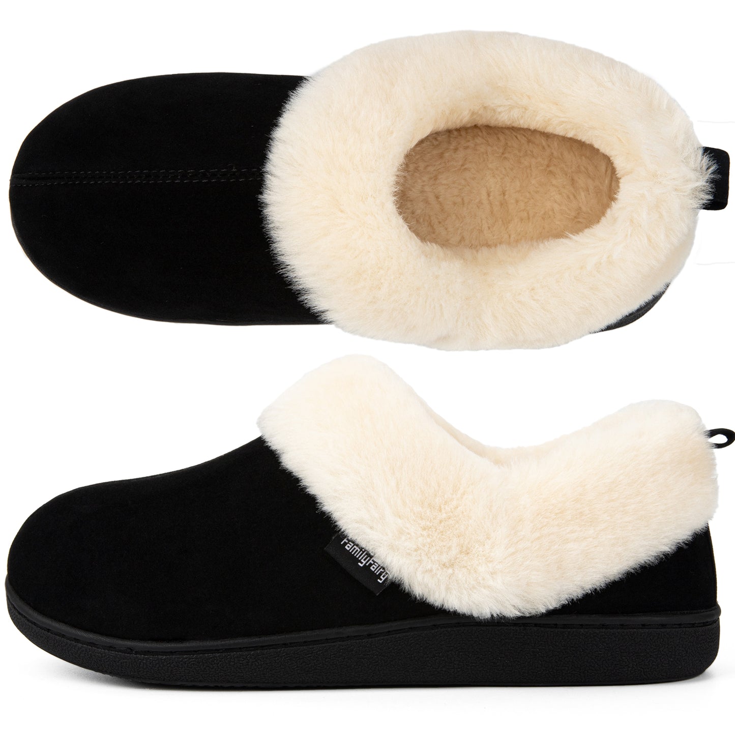 FamilyFairy Women Memory Foam Bootie Slippers, Warm Cozy Micro Suede Slipper Boots