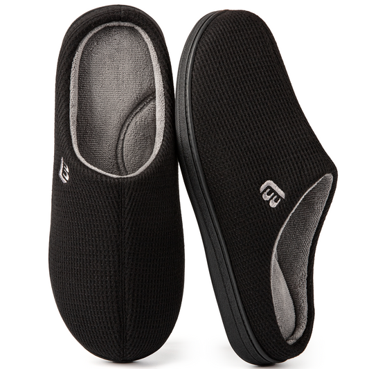 LongBay Men's Dual-Tone Memory Foam Slippers