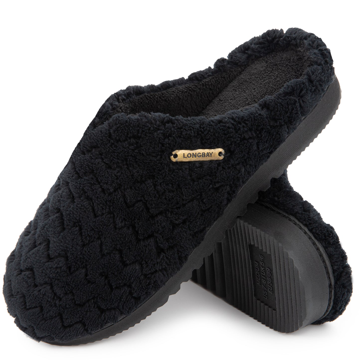 LongBay Women’s Soft Flannel Memory Foam Slippers