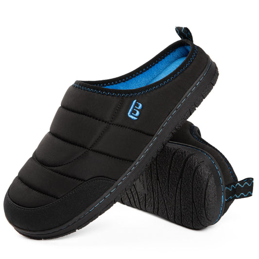 LongBay Mens Slip on Slippers Two-Tone Indoor Outdoor House Shoes