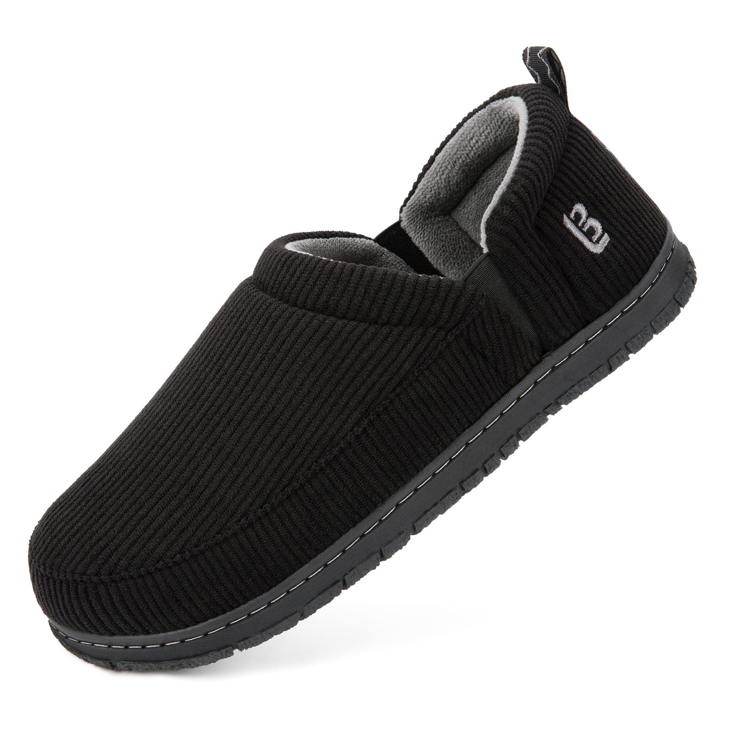 LongBay Men's Cozy Memory Foam Slippers, Warm Fleece Lined House Shoes, Non-Slip Indoor Outdoor Slippers for Men, Machine Washable