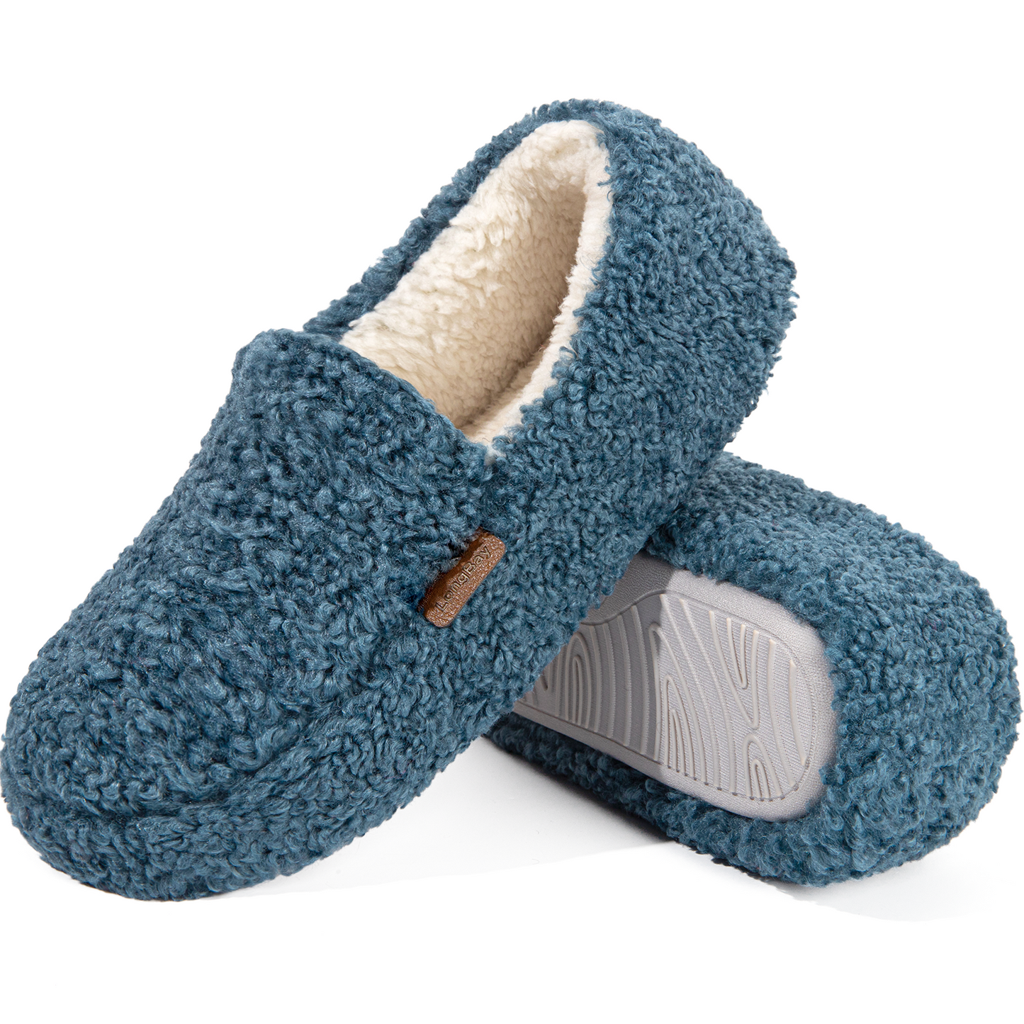 LongBay Women's Fuzzy Memory Foam Slippers Warm Cozy Shearling House Slippers for Ladies