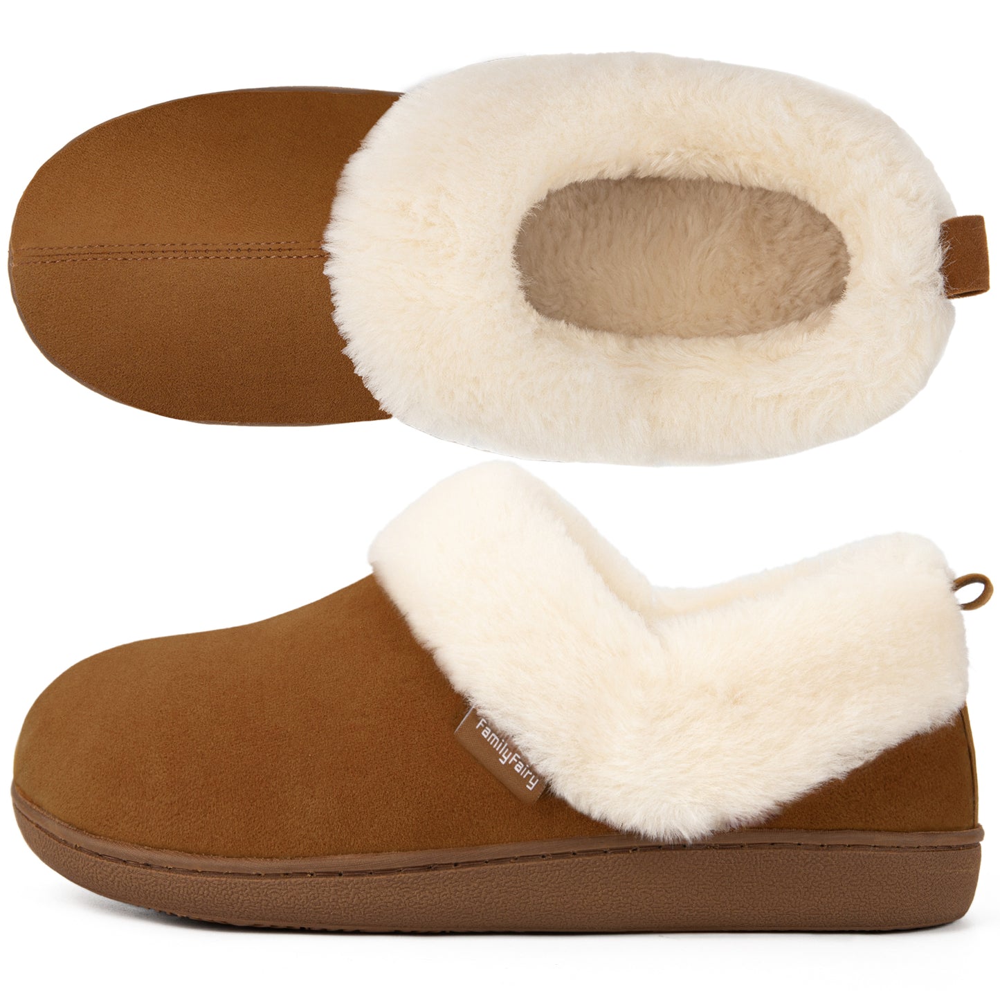 FamilyFairy Women Memory Foam Bootie Slippers, Warm Cozy Micro Suede Slipper Boots