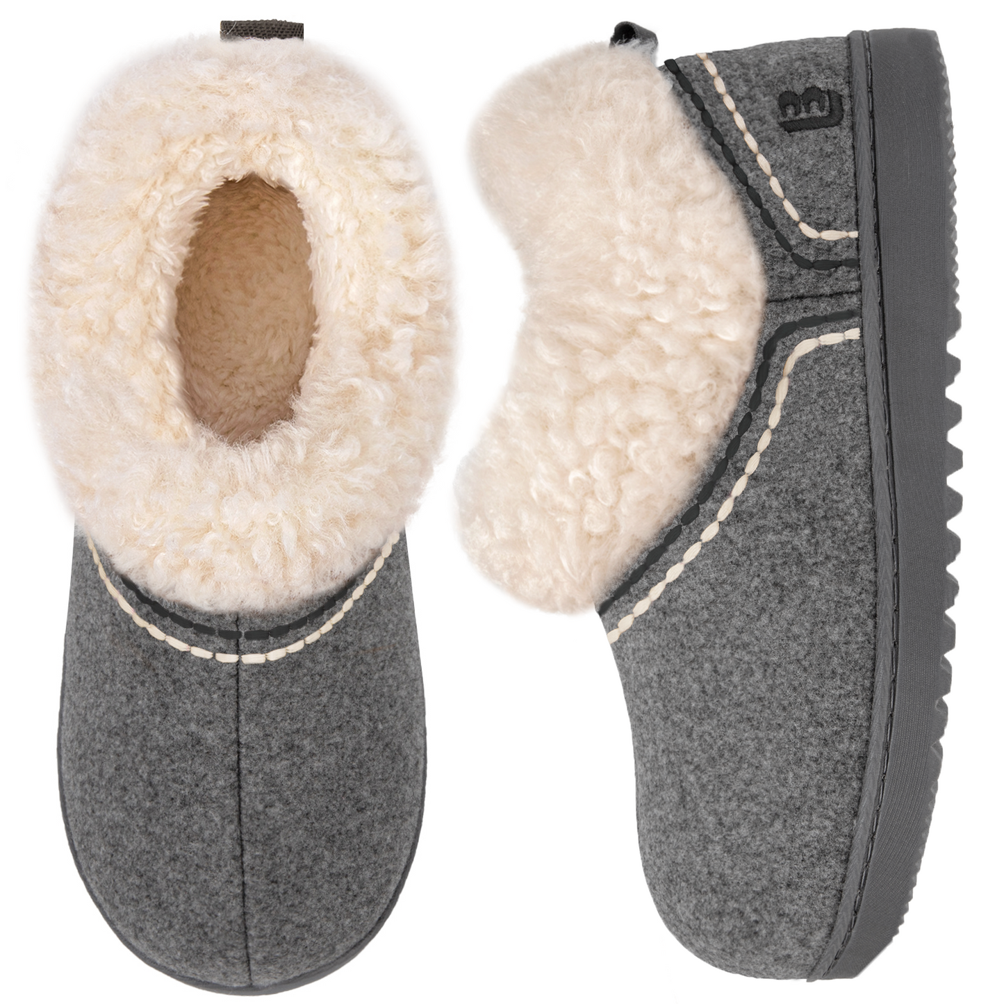 LongBay Women's Cozy Bootie Slippers Memory Foam Warm House Shoes with Fluffy Collar Non-Slip Indoor Outdoor