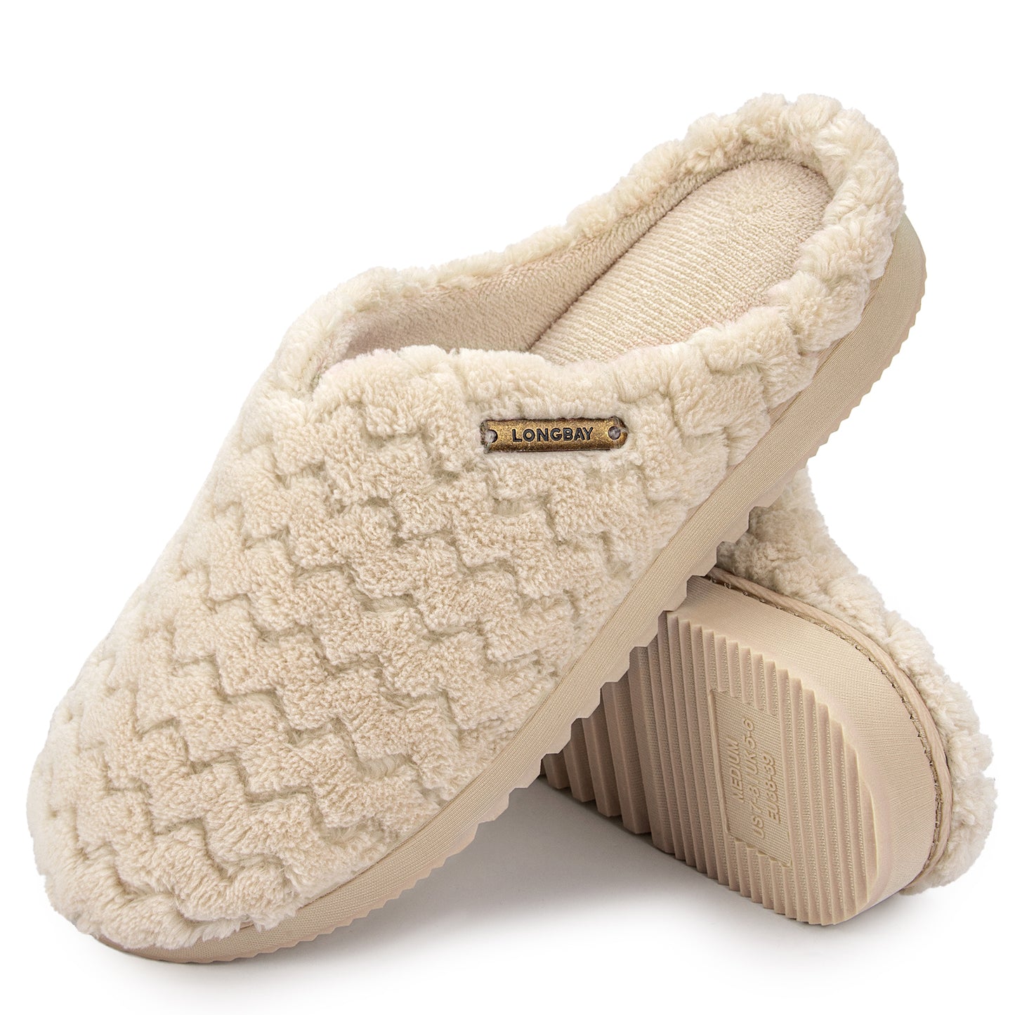 LongBay Women’s Soft Flannel Memory Foam Slippers