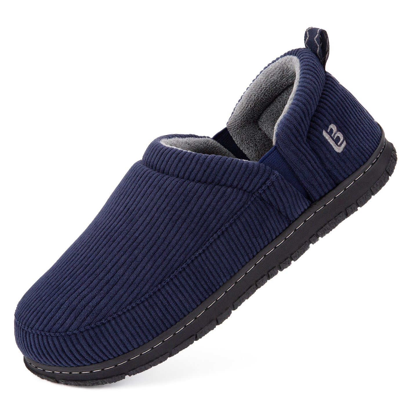 LongBay Men's Cozy Memory Foam Slippers, Warm Fleece Lined House Shoes, Non-Slip Indoor Outdoor Slippers for Men, Machine Washable