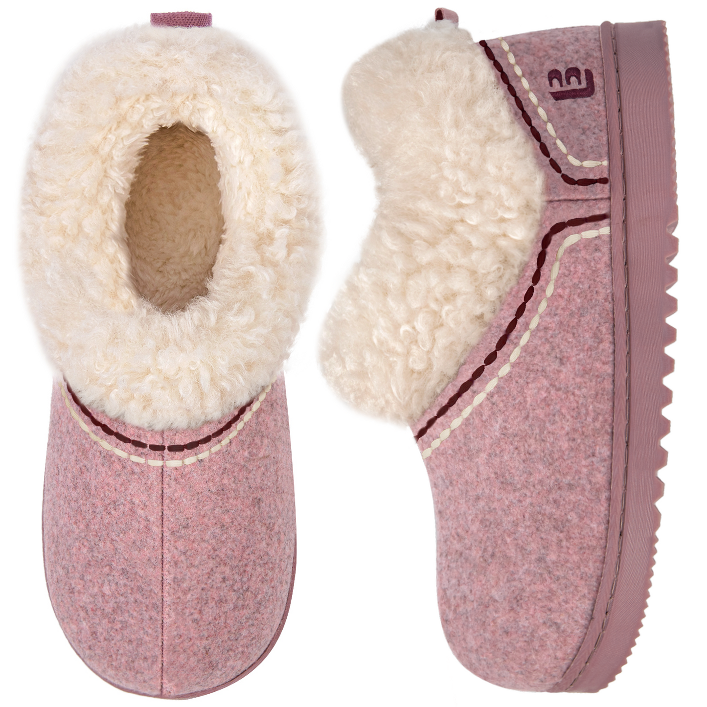 LongBay Women's Cozy Bootie Slippers Memory Foam Warm House Shoes with Fluffy Collar Non-Slip Indoor Outdoor