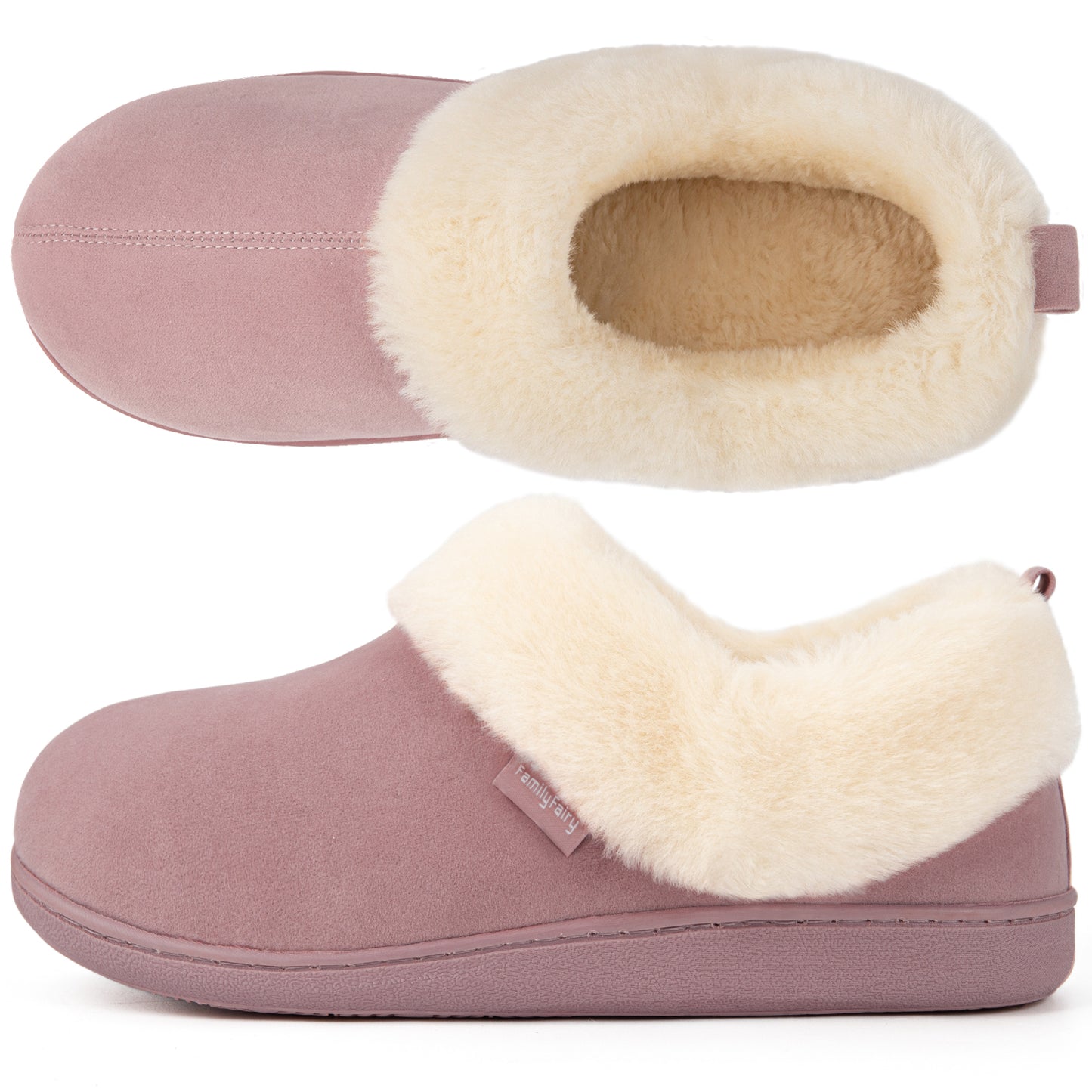 FamilyFairy Women Memory Foam Bootie Slippers, Warm Cozy Micro Suede Slipper Boots