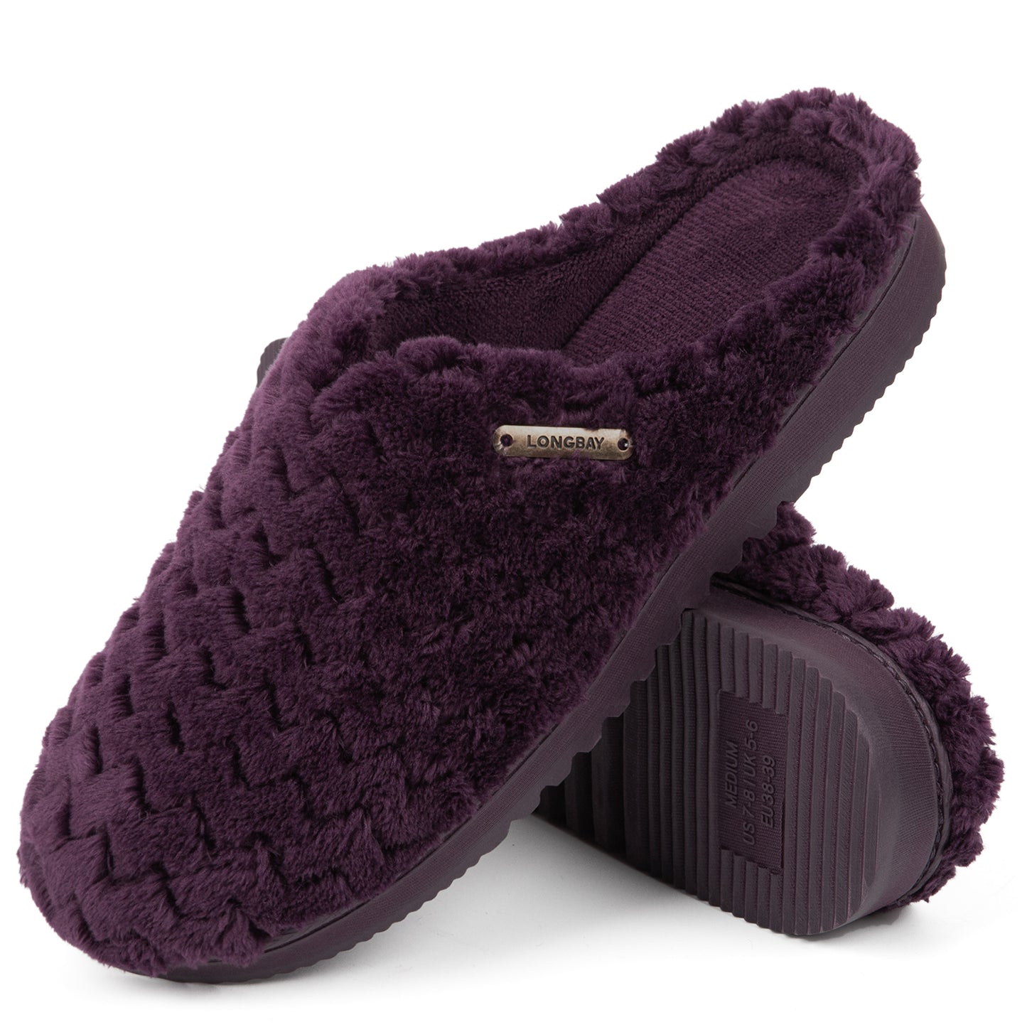 LongBay Women’s Soft Flannel Memory Foam Slippers