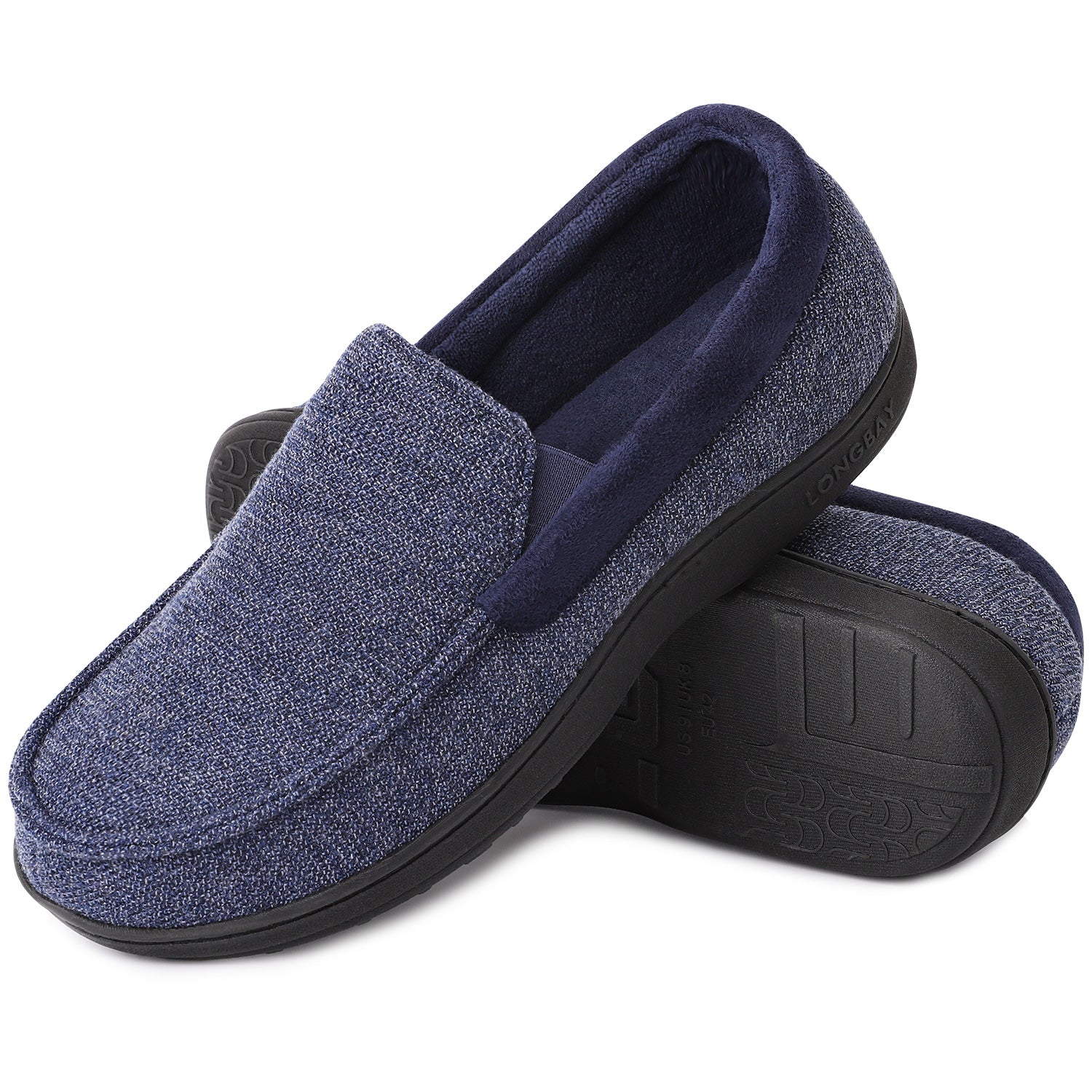 Alps Men s Comfy Moccasin Slippers Navy