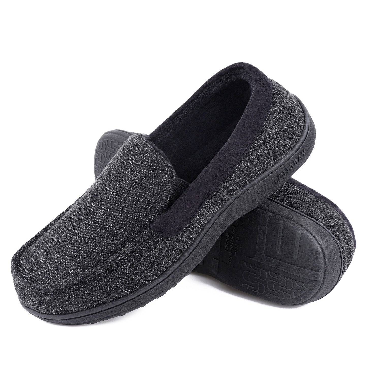 Alps Men's Comfy Moccasin Slippers - Black - The Marquet, UK Slipper Wholesaler & Distributor