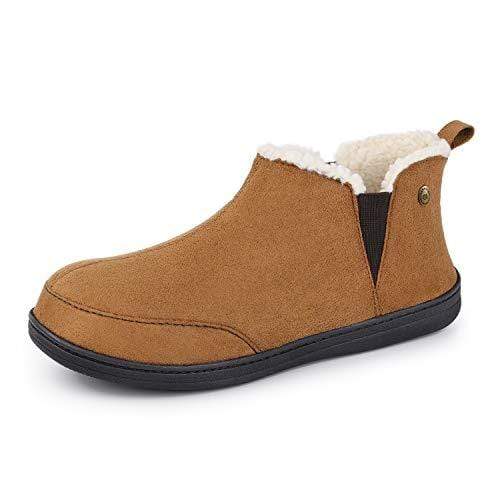 Men's Micro Suede Hi-Top Adjustable Slippers- Camel - The Marquet, UK Slipper Wholesaler & Distributor