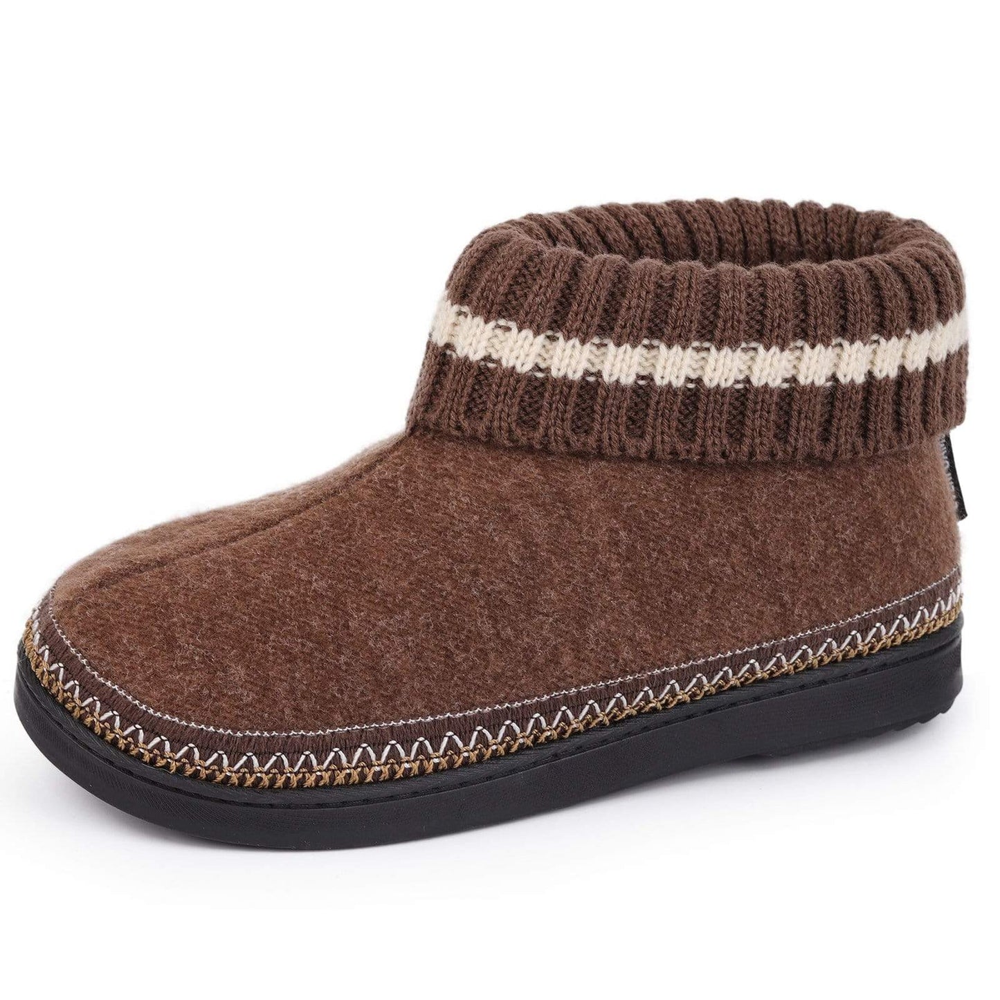 Women's Wool Hi-Top Slippers- Brown