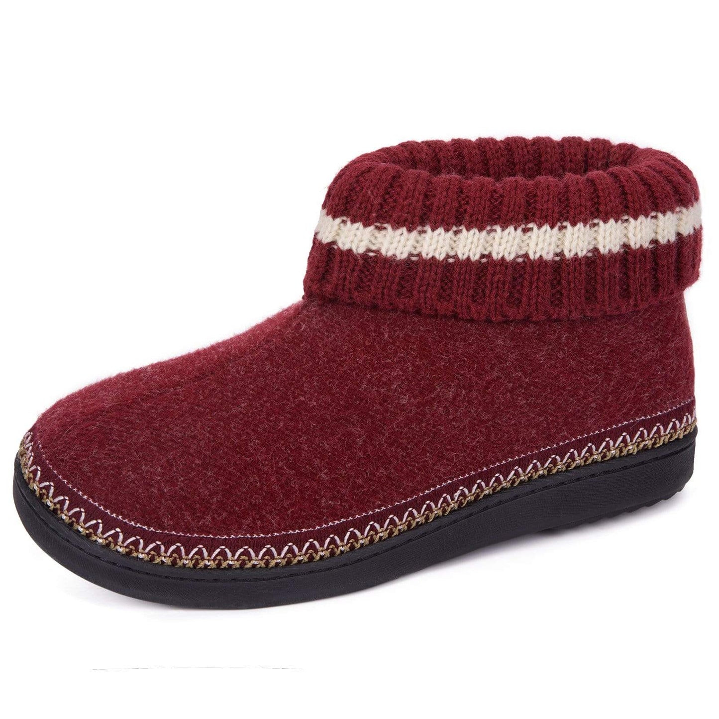 Women's Wool Hi-Top Slippers- Red