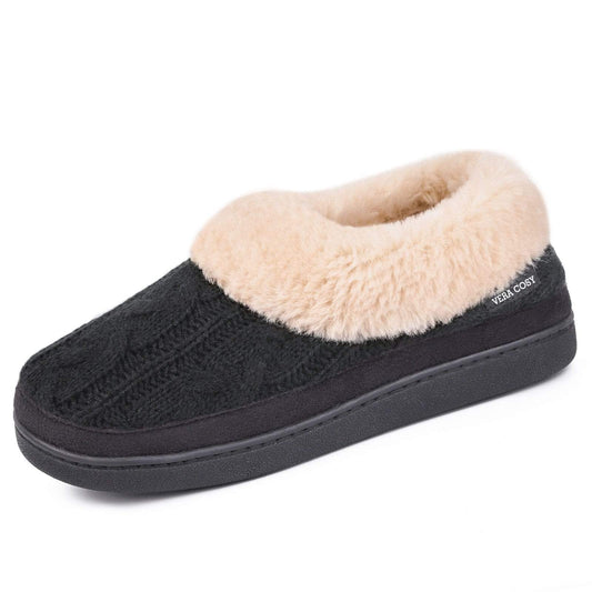 FamilyFairy Open Toe Slippers for Women Adjustable Memory Foam House Shoes  Faux Fur Fuzzy Slide Sandals Non Slip Washable