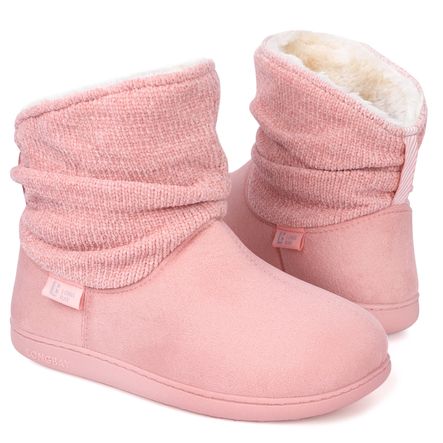 Himalayan Women's Chenille Knit Bootie Slippers - Pink - The Marquet, UK Slipper Wholesaler & Distributor