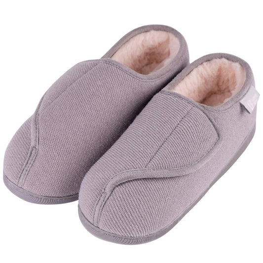 Alps Women's Adjustable House Shoes - Grey - The Marquet, UK Slipper Wholesaler & Distributor